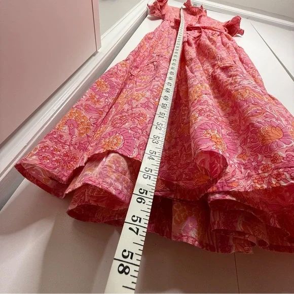 Mille - Victoria Dress in Pink Carnation - Pink/ Orange 100% Cotton - Small - Picture 10 of 11